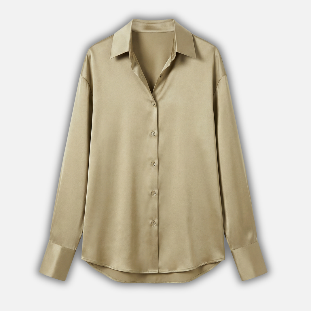Women’s Satin Finish Blouse with Long Sleeves