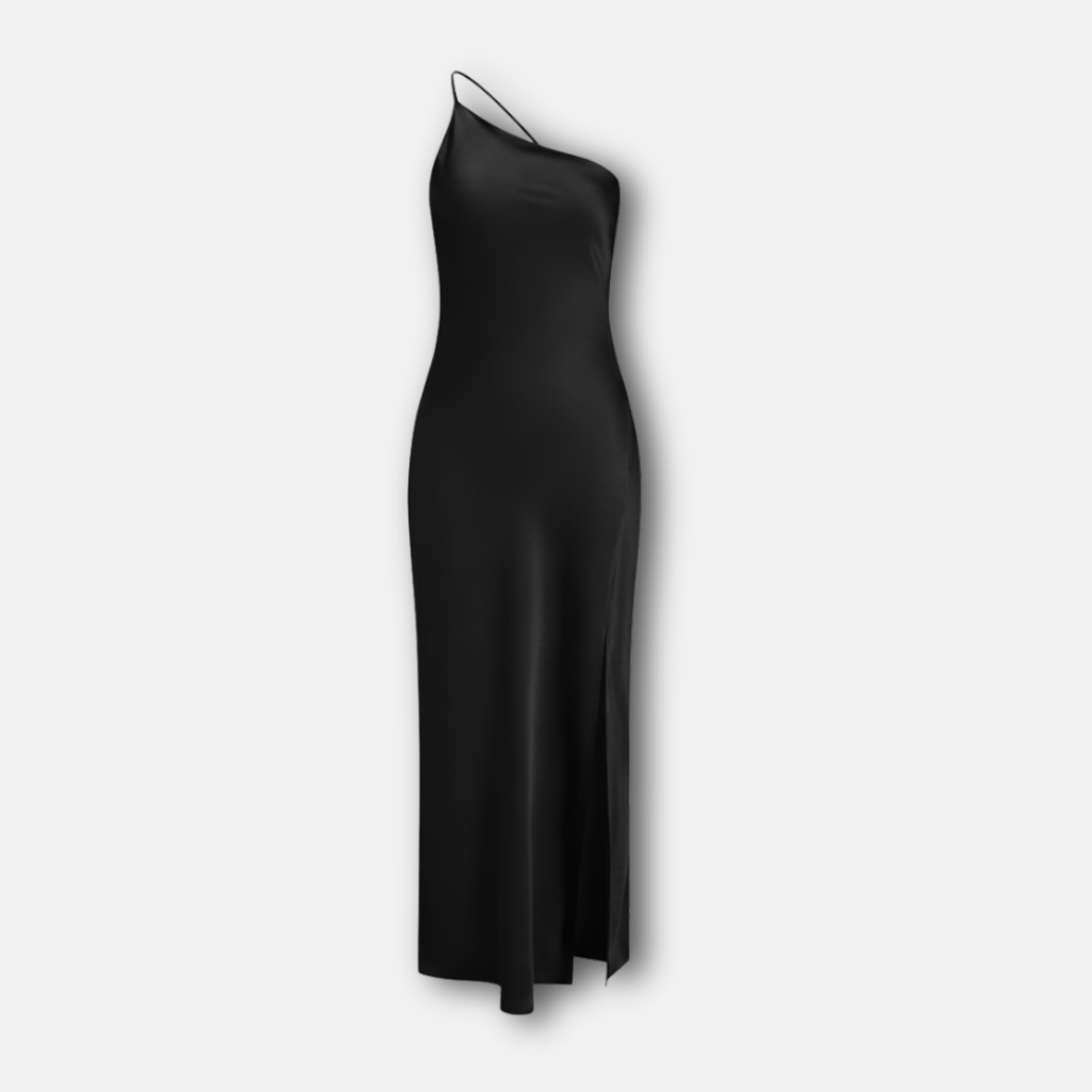 Women’s Satin Maxi Dress with Side Slit