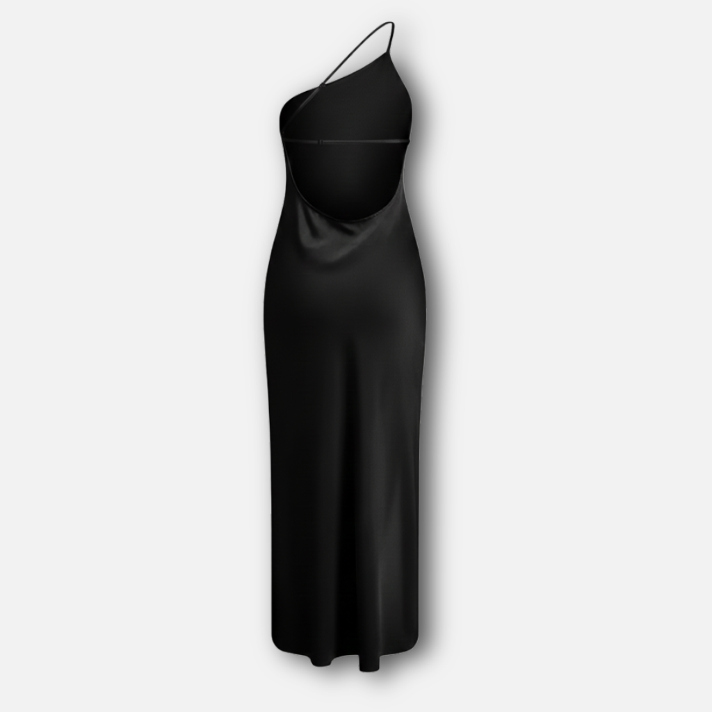Women’s Satin Maxi Dress with Side Slit