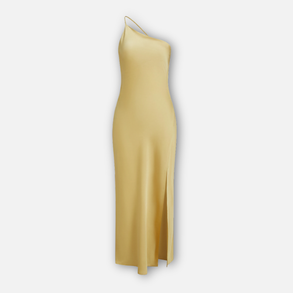 Women’s Satin Maxi Dress with Side Slit