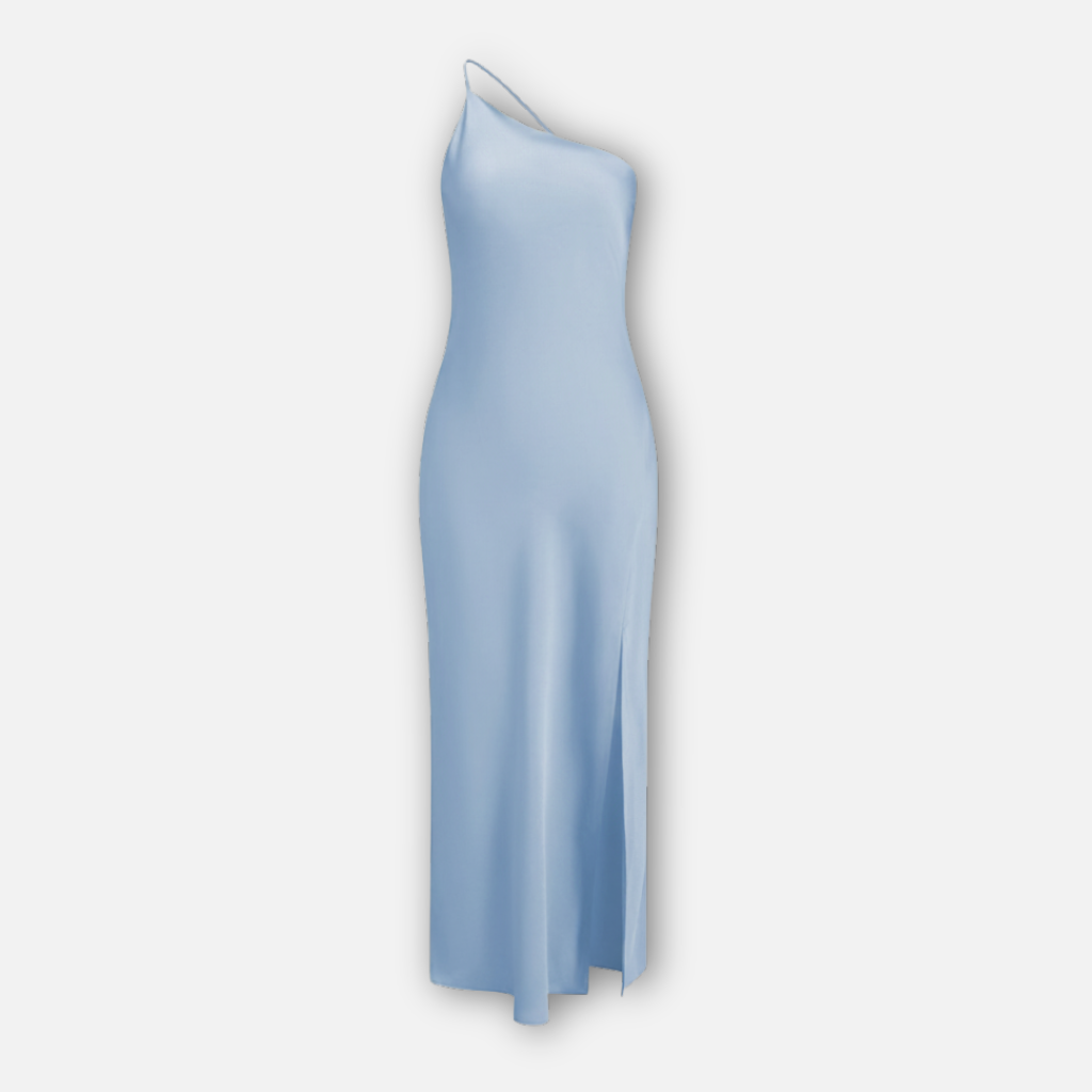 Women’s Satin Maxi Dress with Side Slit