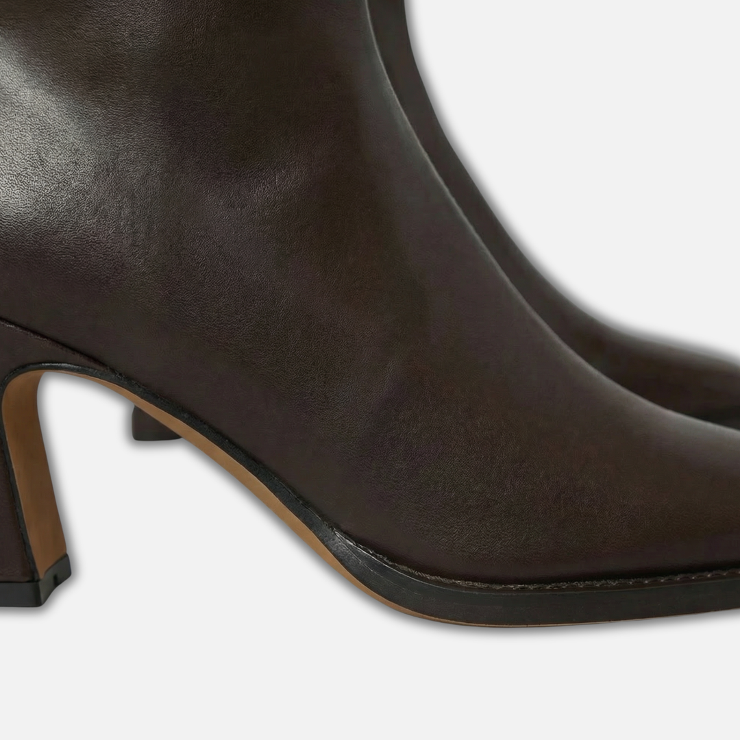 Women’s Square-Toe Ankle Boots with Side Zipper