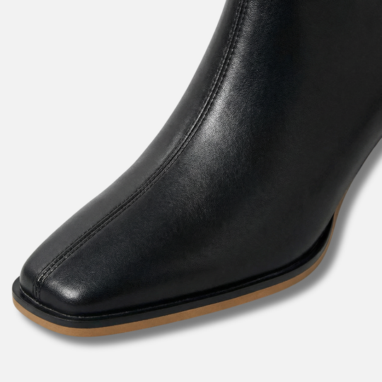 Women’s Square-Toe Ankle Boots with Side Zipper