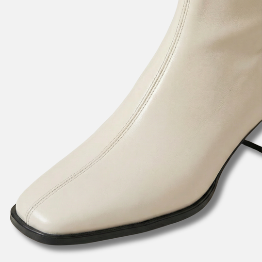 Women’s Square-Toe Ankle Boots with Side Zipper