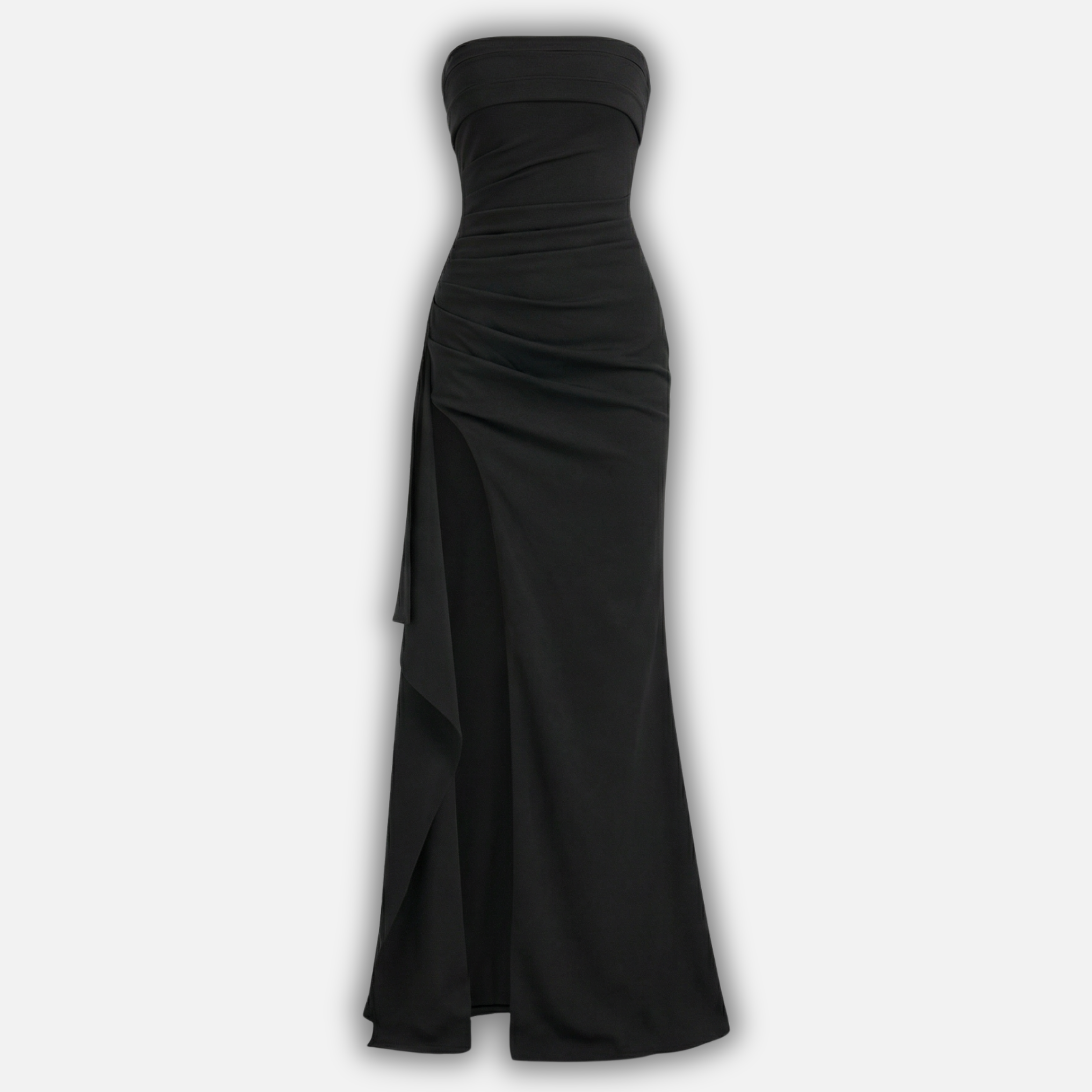 Women’s Twisted Strapless Maxi Dress with Draped Detail