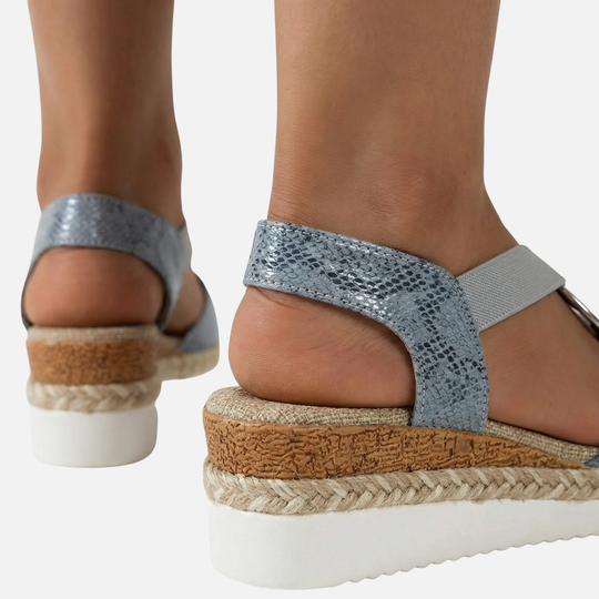 Women’s Wedge Sandals with Metallic Accent