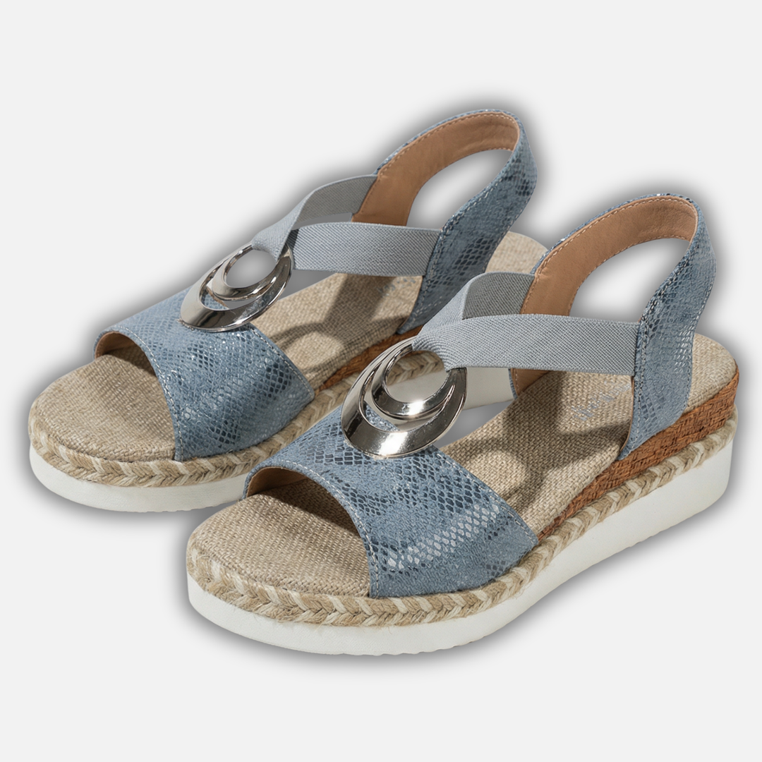 Women’s Wedge Sandals with Metallic Accent