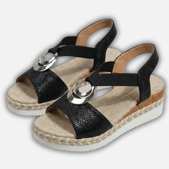 Women’s Wedge Sandals with Metallic Accent