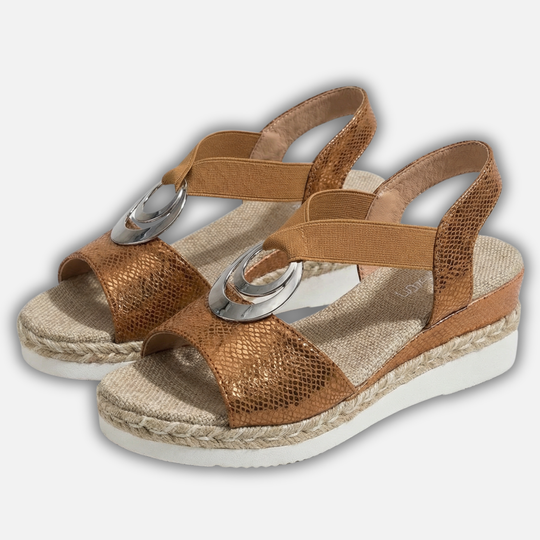 Women’s Wedge Sandals with Metallic Accent