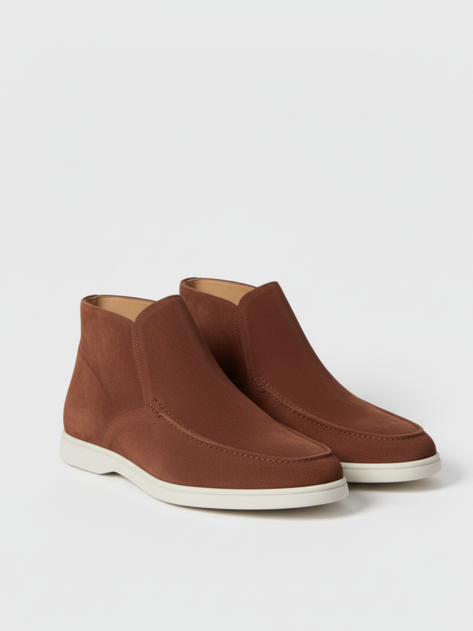 Moccasin Stitched Ankle Loafers with Slip On Design for Men