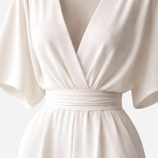 Women’s Wide-Leg Jumpsuit with Draped Sleeves