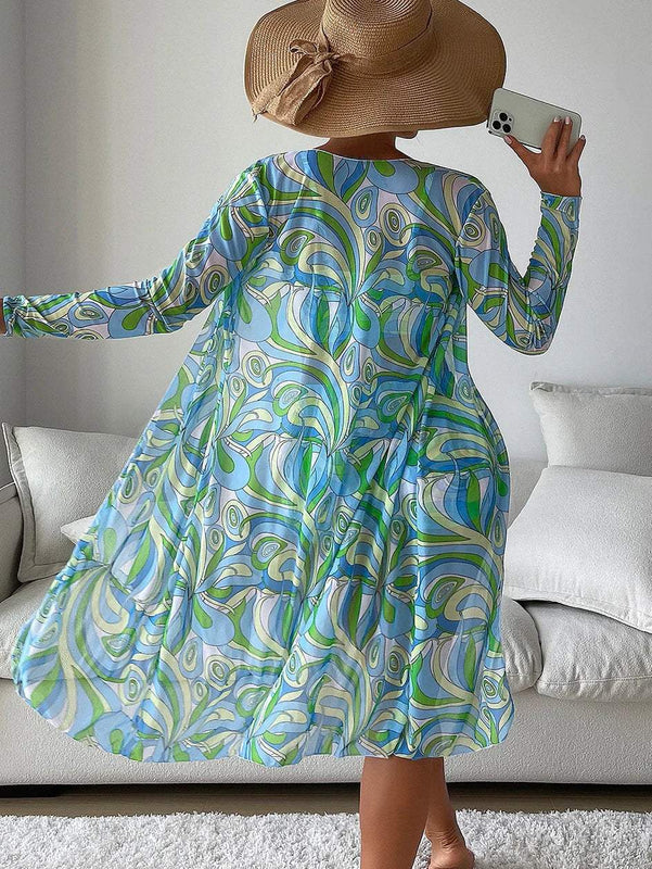Breathable Summer Beach Set – Shorts & Long Kimono for Women