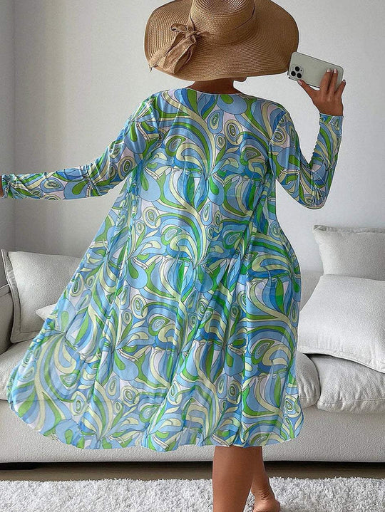 Breathable Summer Beach Set – Shorts & Long Kimono for Women