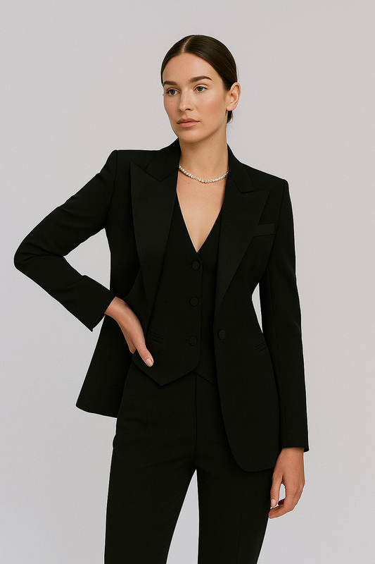 Elegant Blazer, Vest, and Slim-Fit Trousers for Women | Three-Piece Suit Set