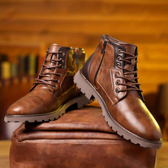 Bill | Elegant Leather Boots with Side Zipper
