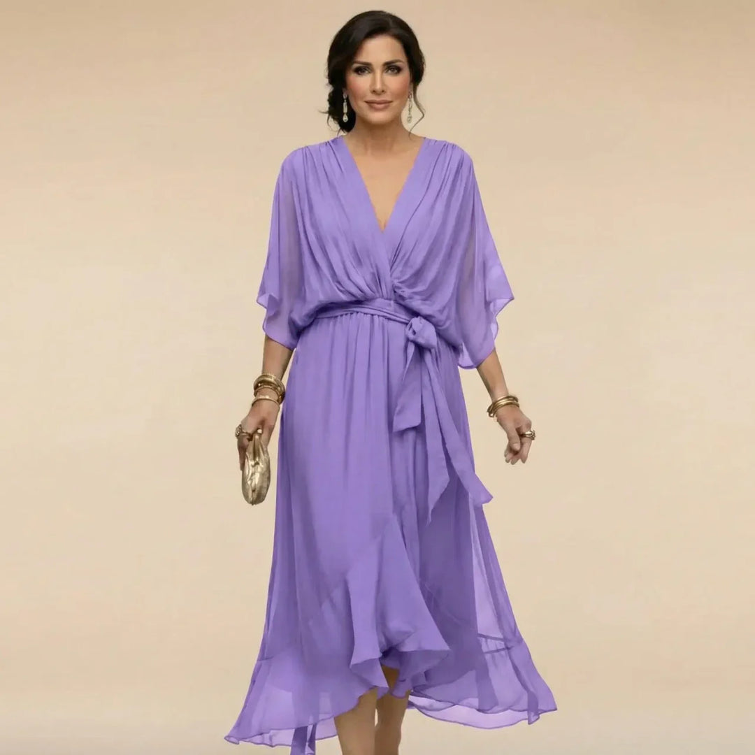 MARTA™ | V-NECK CHIFFON DRESS