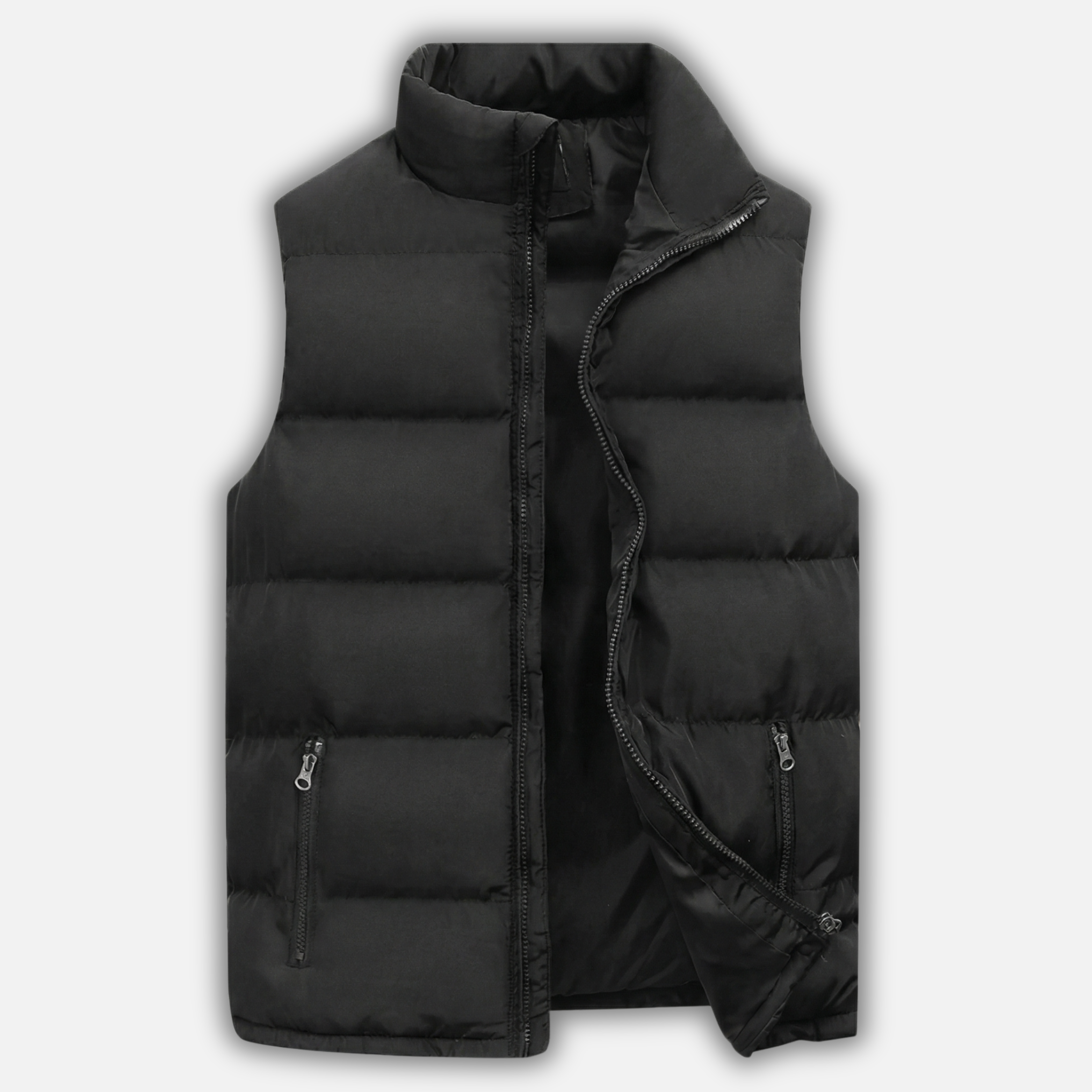 Insulated Puffer Vest with Zip Pockets for Men