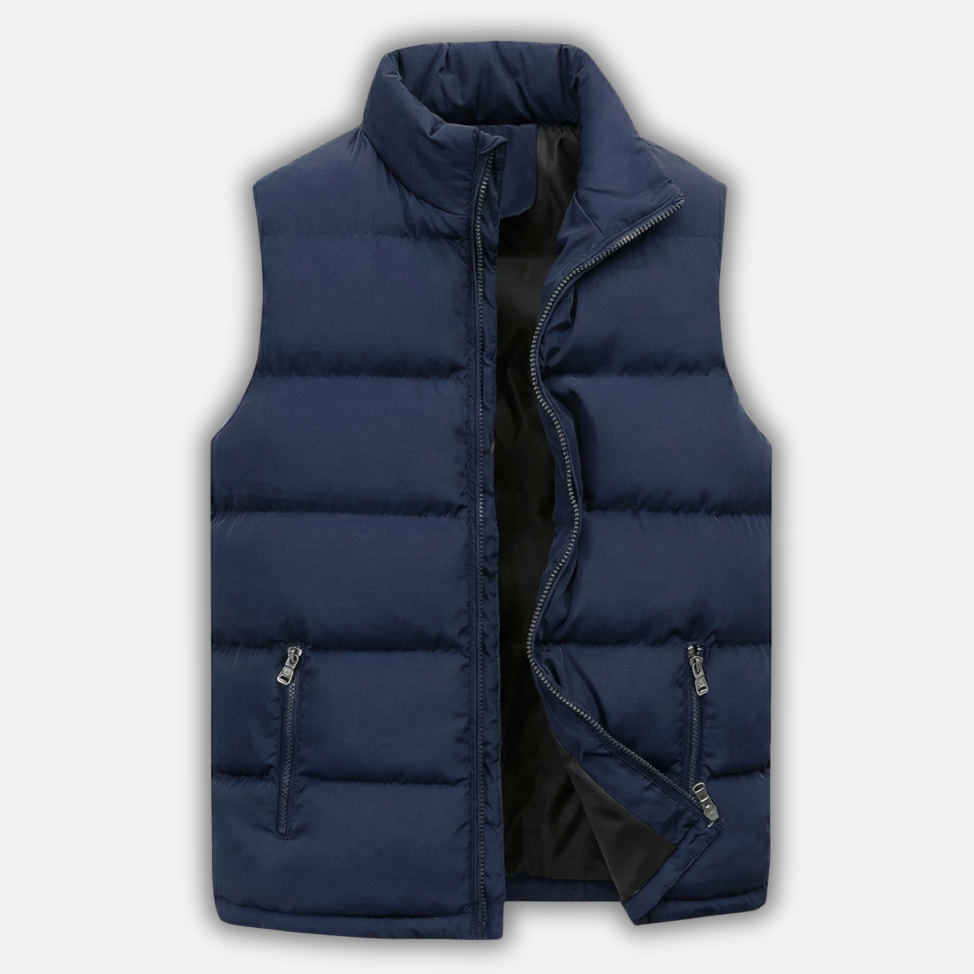 Insulated Puffer Vest with Zip Pockets for Men