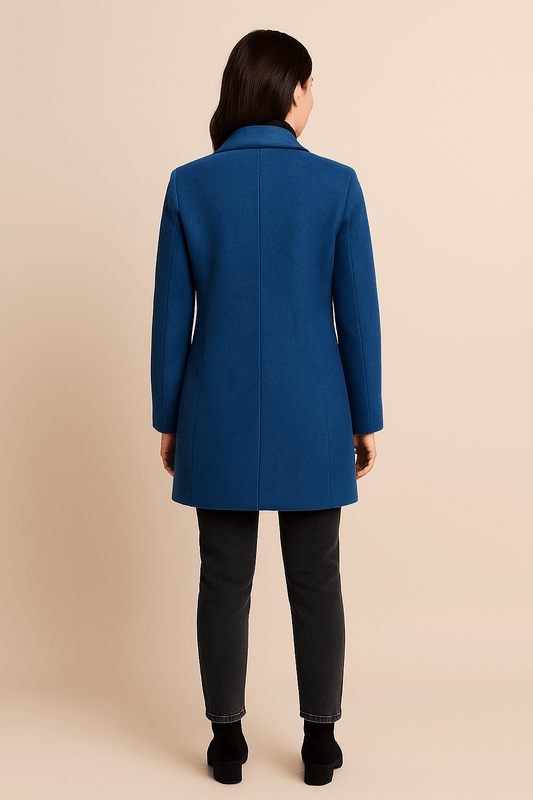 Isolated Stand Collar Coat for Women | Full-Length