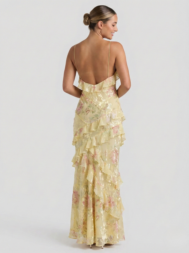Luna’s Ethereal Flow Ruffle Maxi Dress