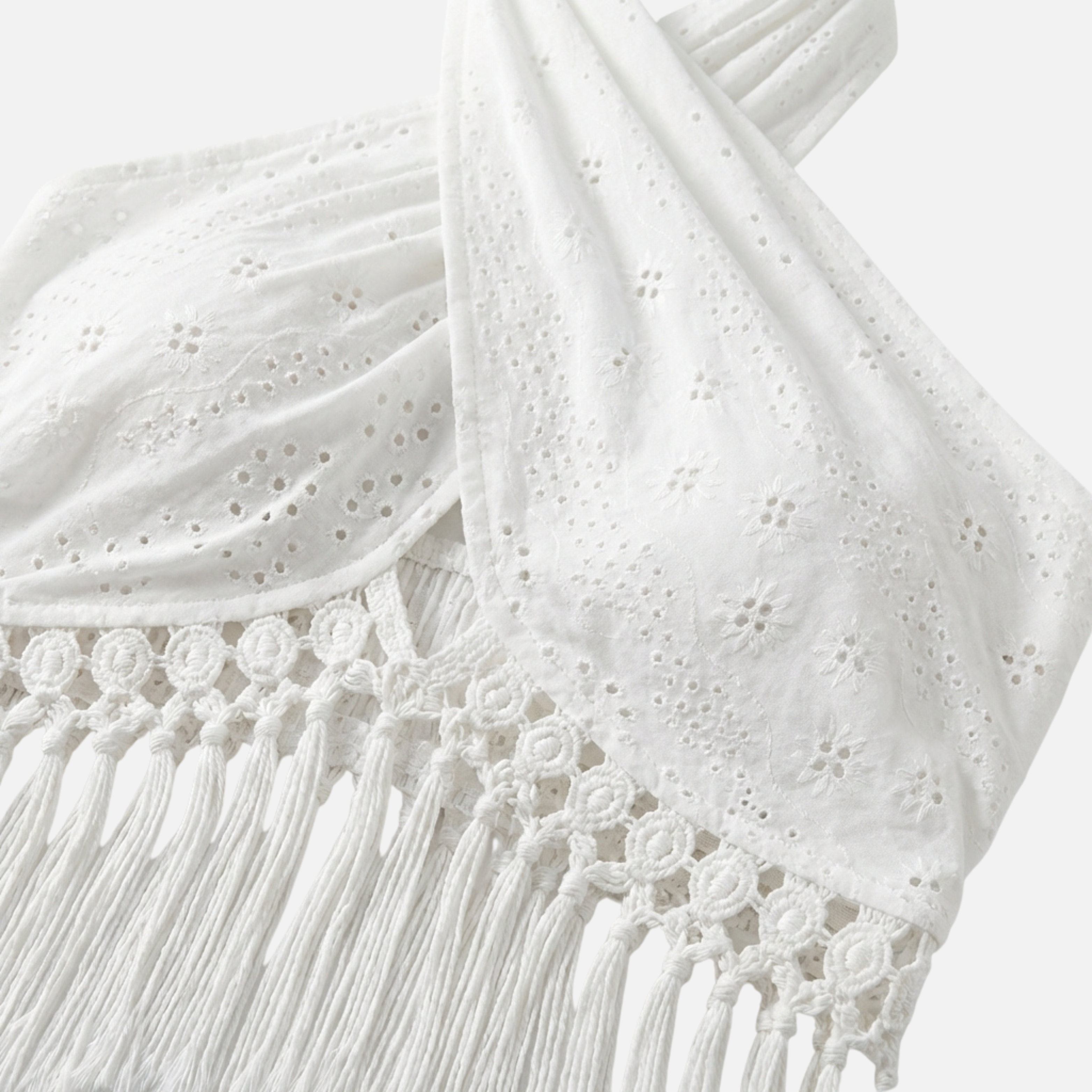 Lace Halter Top with Tassel Trim for Women