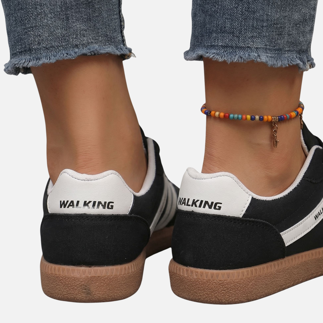 Lightweight Casual Sneakers with Textured Gum Sole for Women