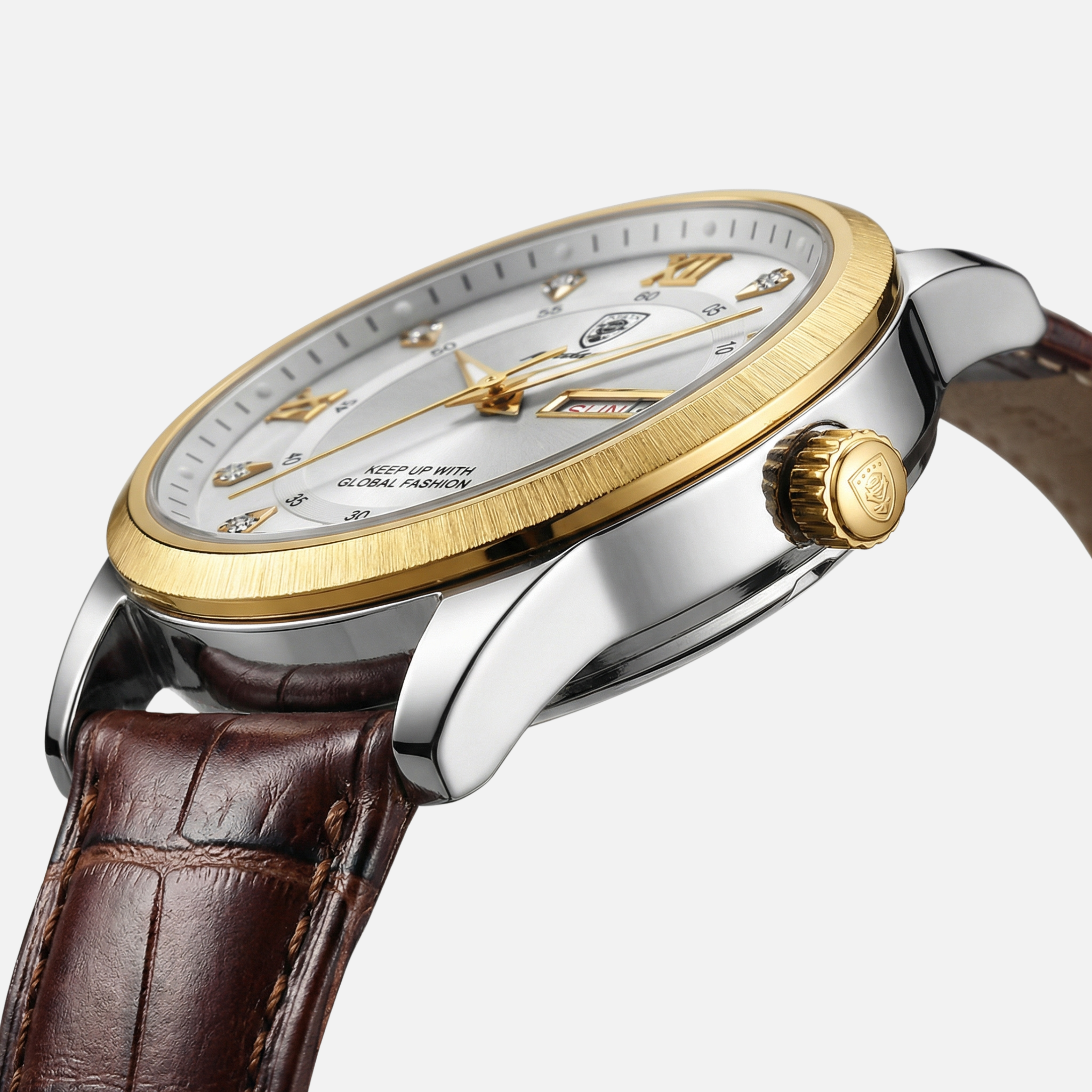 Luminous Watch with Date Display and Slim Strap for Men