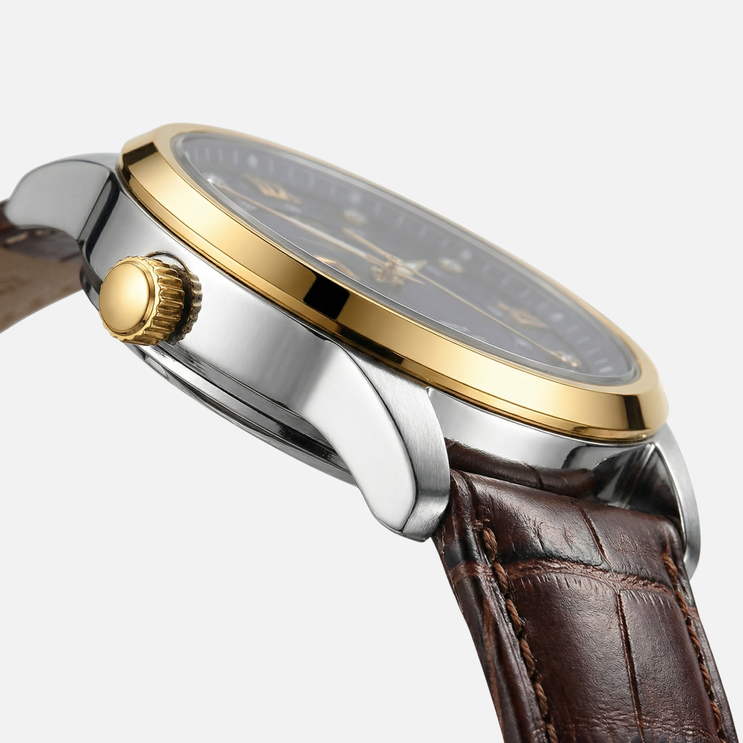 Luminous Watch with Date Display and Slim Strap for Men