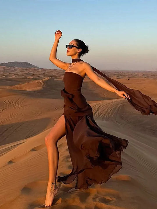 Luna’s Enchanted Motion High-Slit Maxi Dress