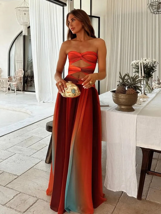Luna’s Fireheart Mirage Hollow-Out Maxi Dress