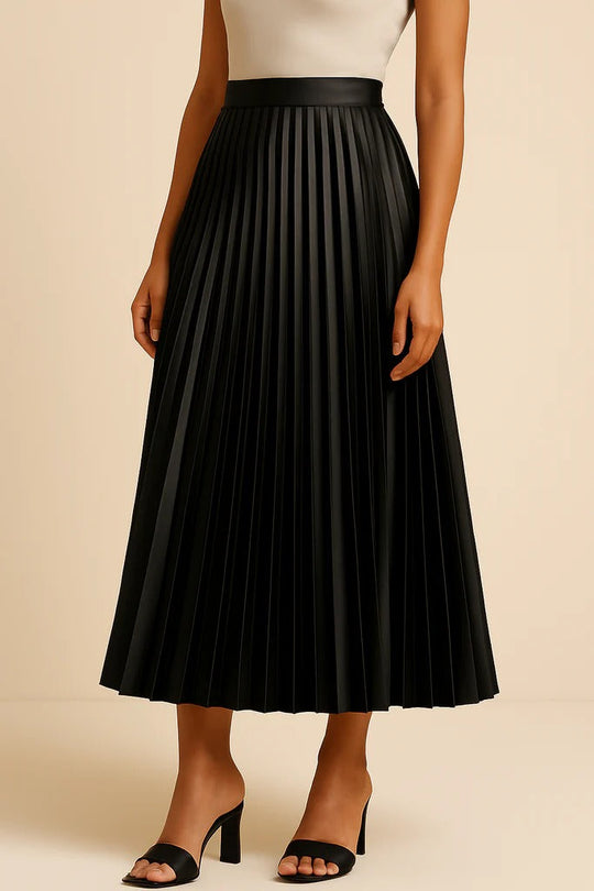Luna’s Graceful Echo Pleated Midi Skirt
