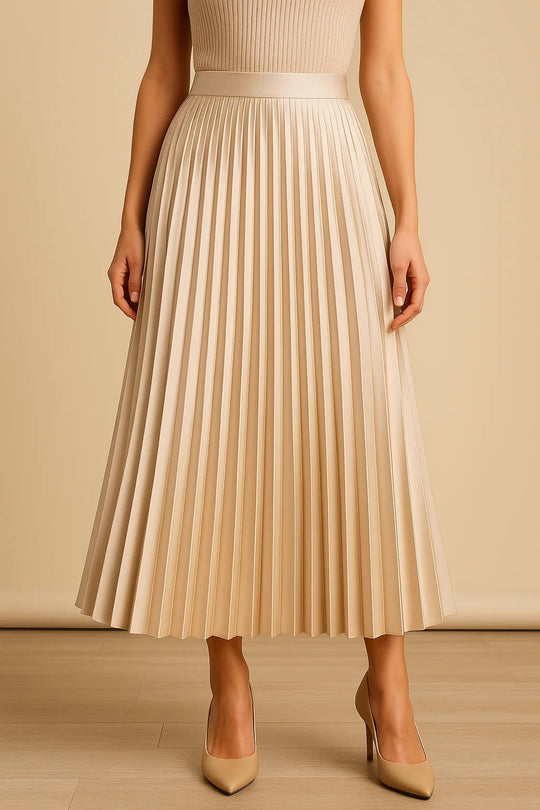 Luna’s Graceful Echo Pleated Midi Skirt