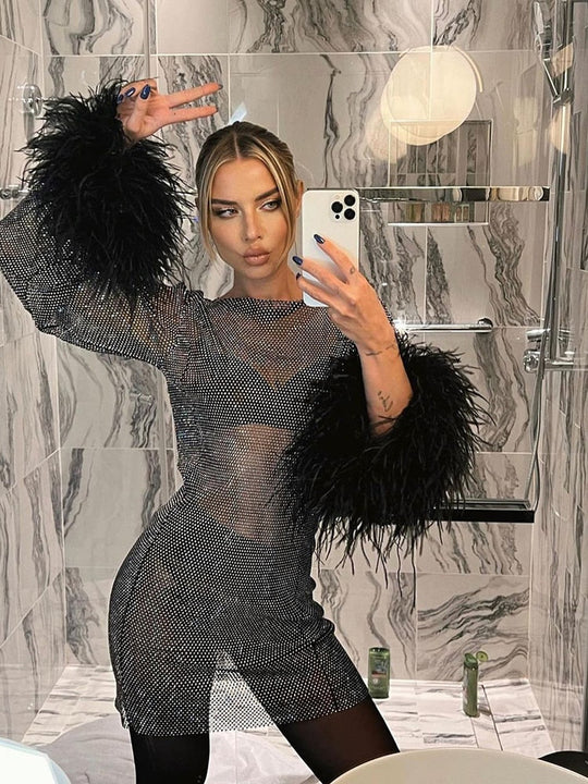 Luna's Metallic Cocktail Evening Dress