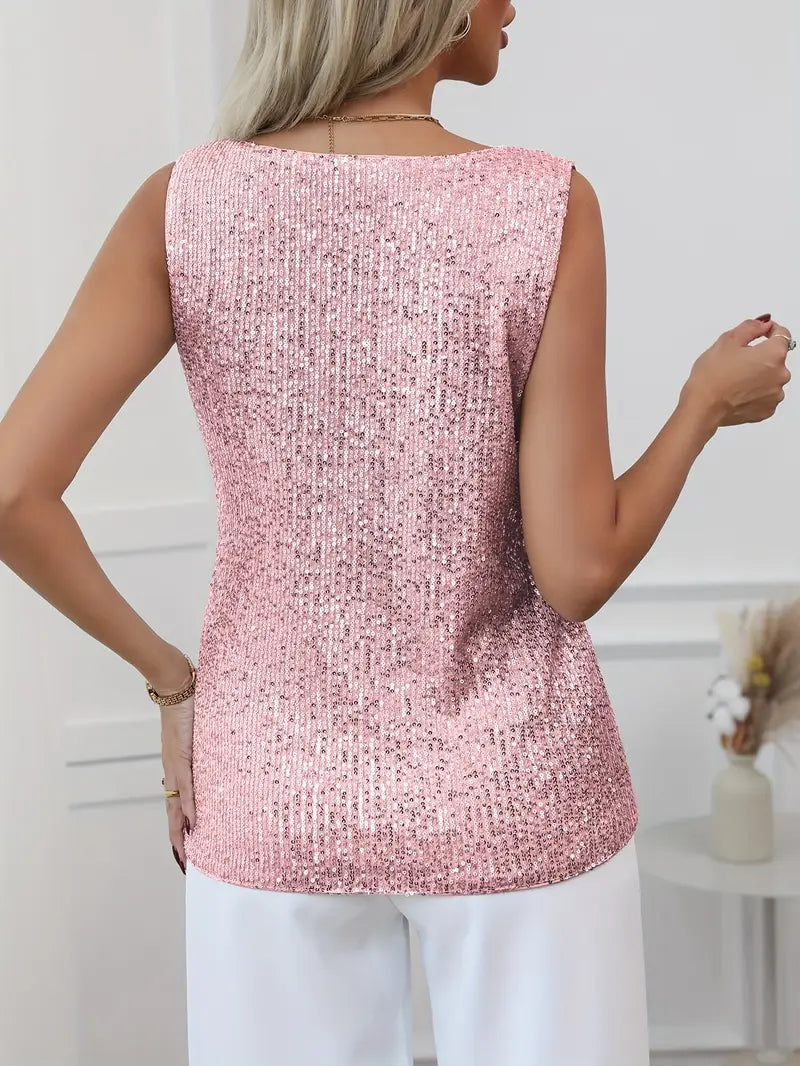 Luna's V-neck Glitter Top