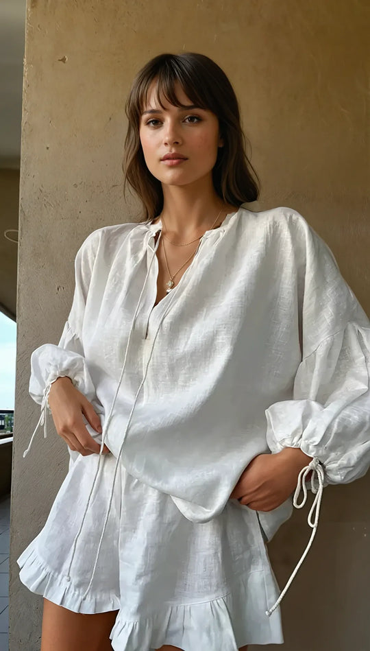 Luna’s Serene Ruffle Lounge Set