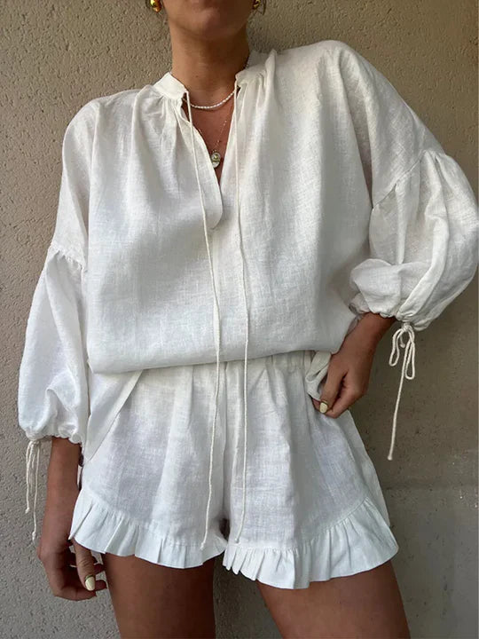 Luna’s Serene Ruffle Lounge Set