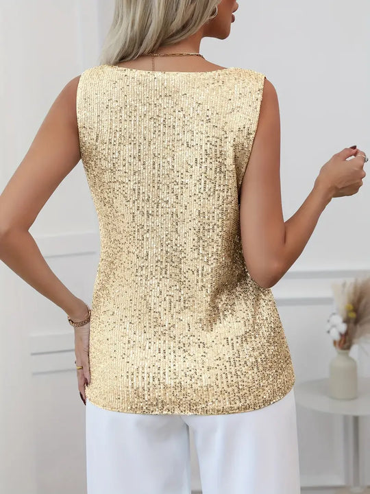 Luna's V-neck Glitter Top