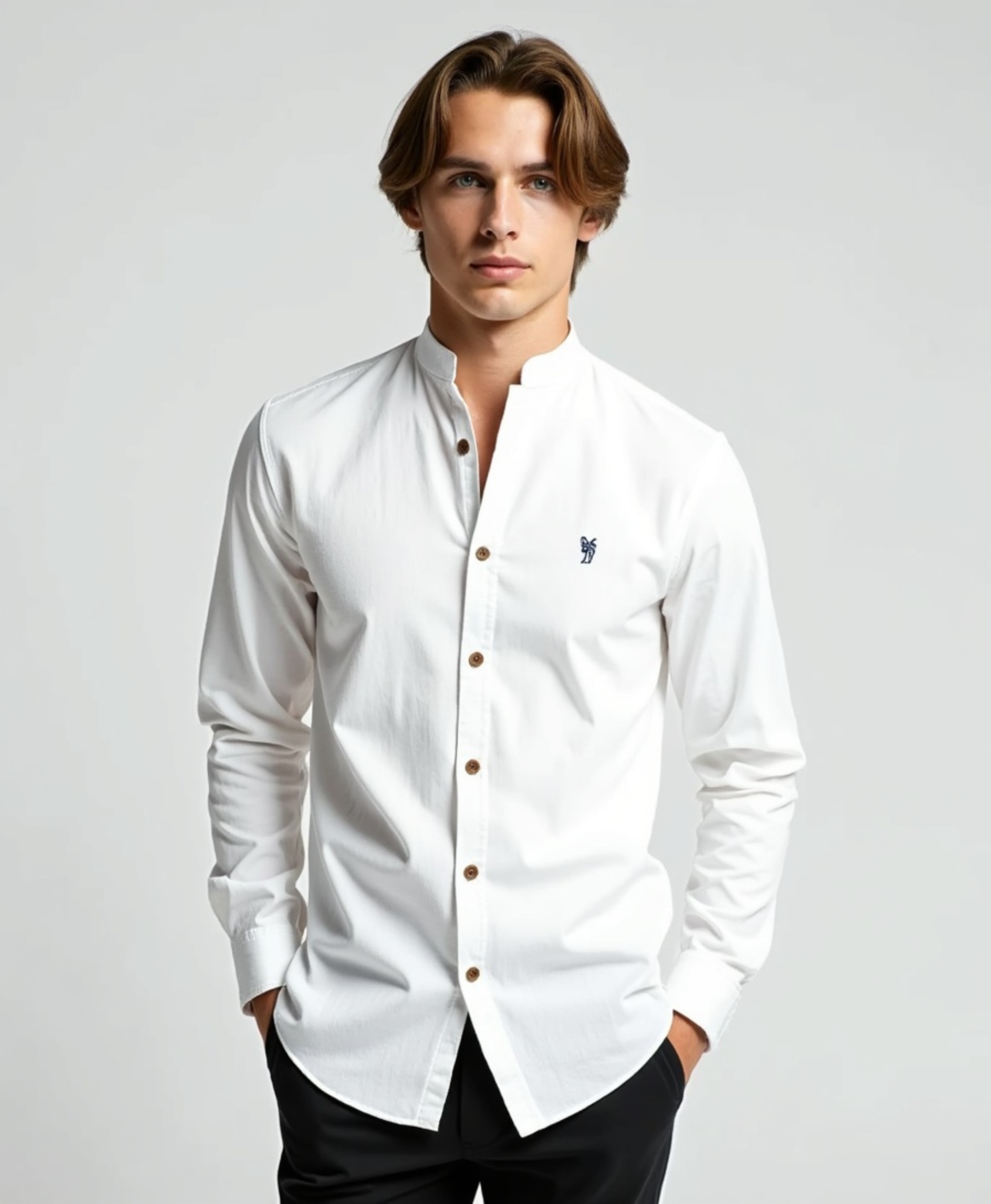 Men’s Collared Shirt with Button Placket