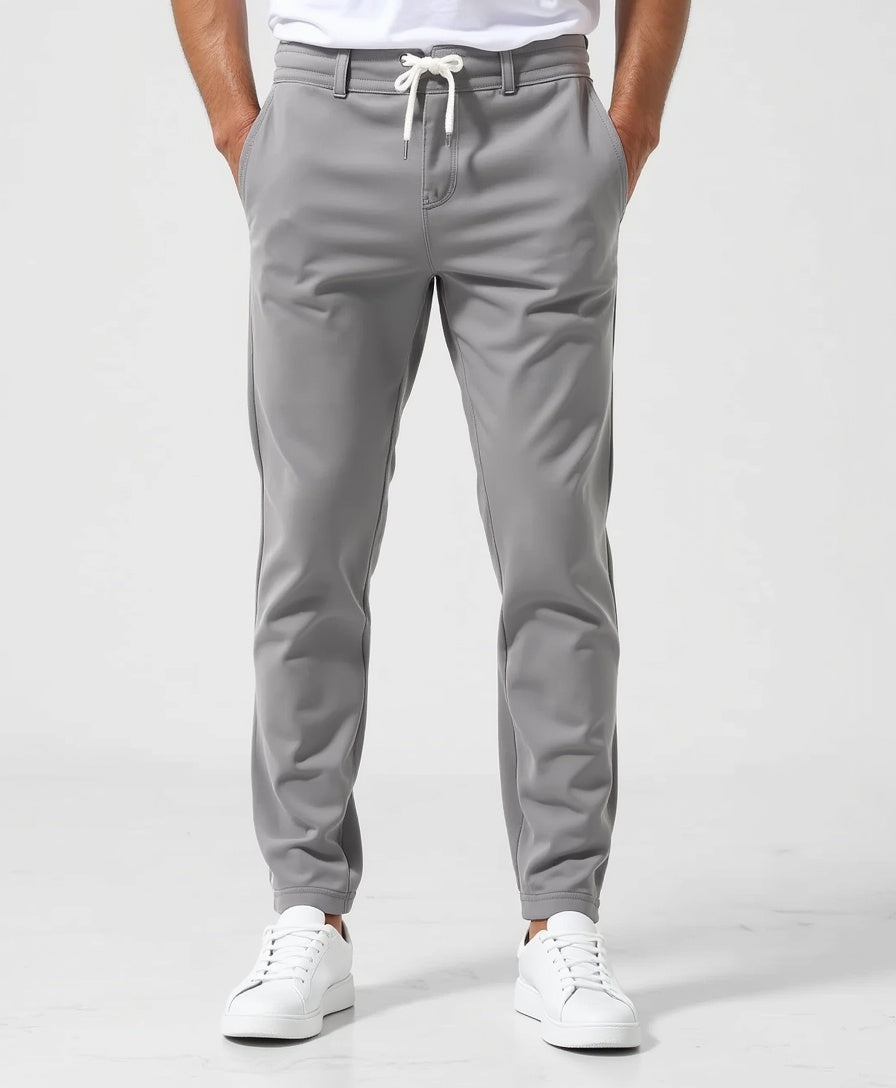 Men’s Tapered-Leg Trousers with Drawstring Waistband