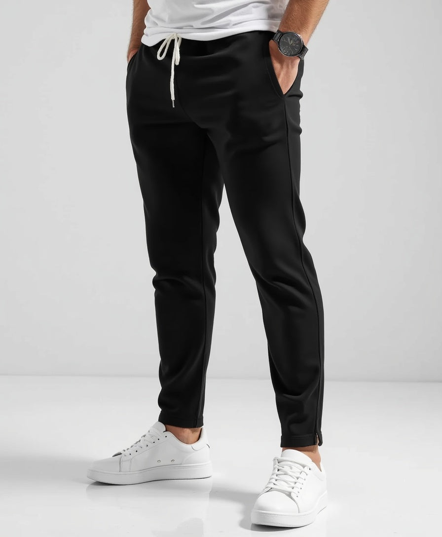Men’s Tapered-Leg Trousers with Drawstring Waistband