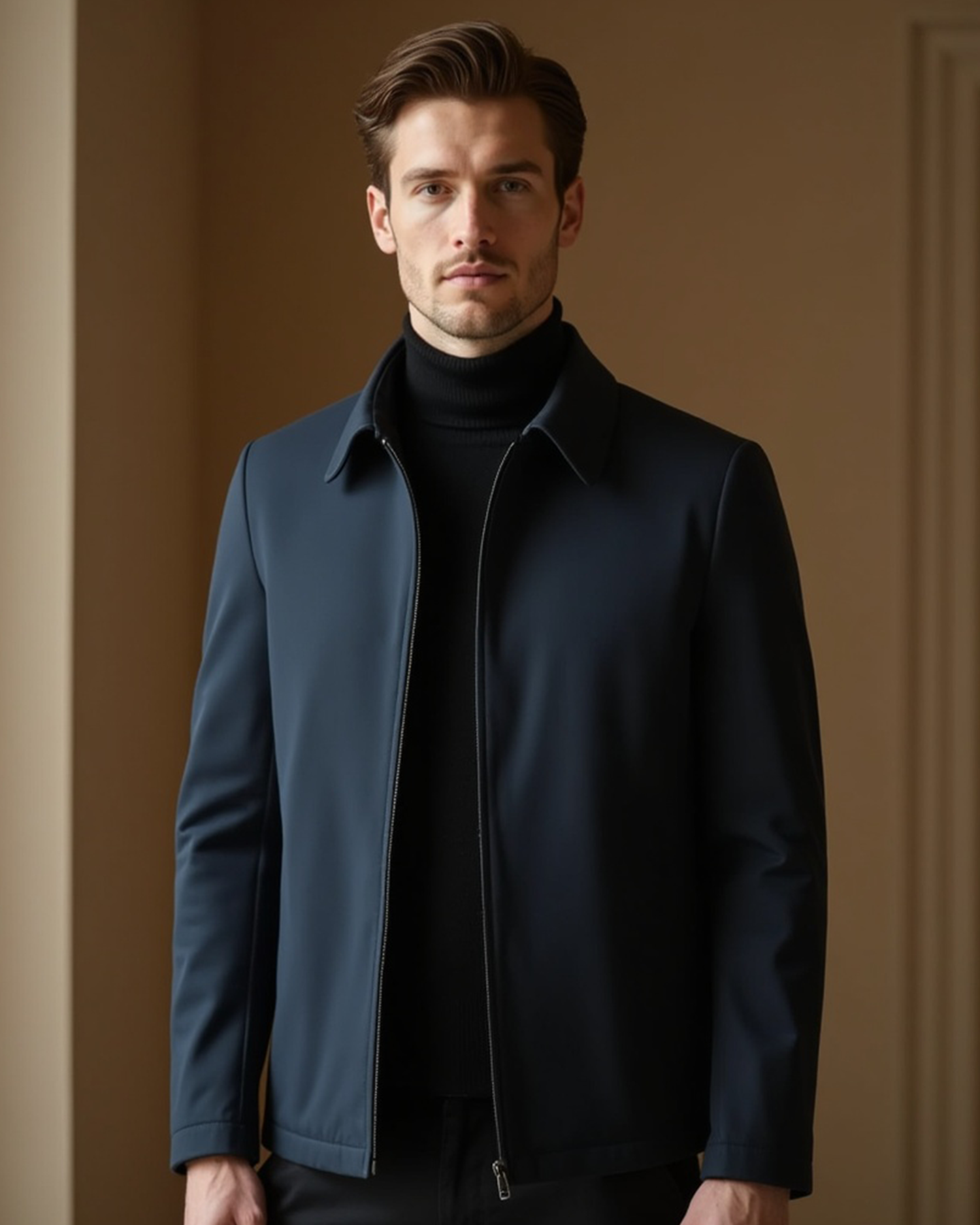 Men’s Casual Jacket with High Collar