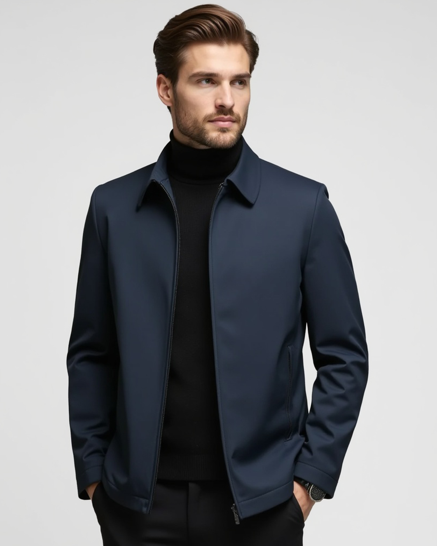 Men’s Casual Jacket with High Collar