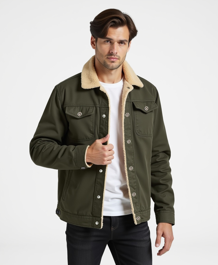 Men’s Clean Cut Winter Jacket with Practical Pockets