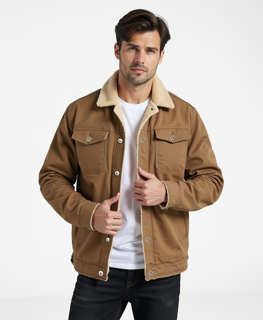 Men’s Clean Cut Winter Jacket with Practical Pockets