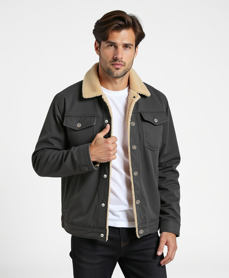 Men’s Clean Cut Winter Jacket with Practical Pockets