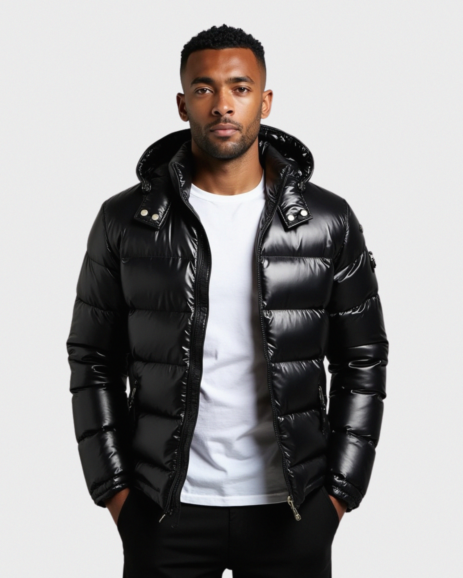 Men’s Puffer Jacket with Structured Hood