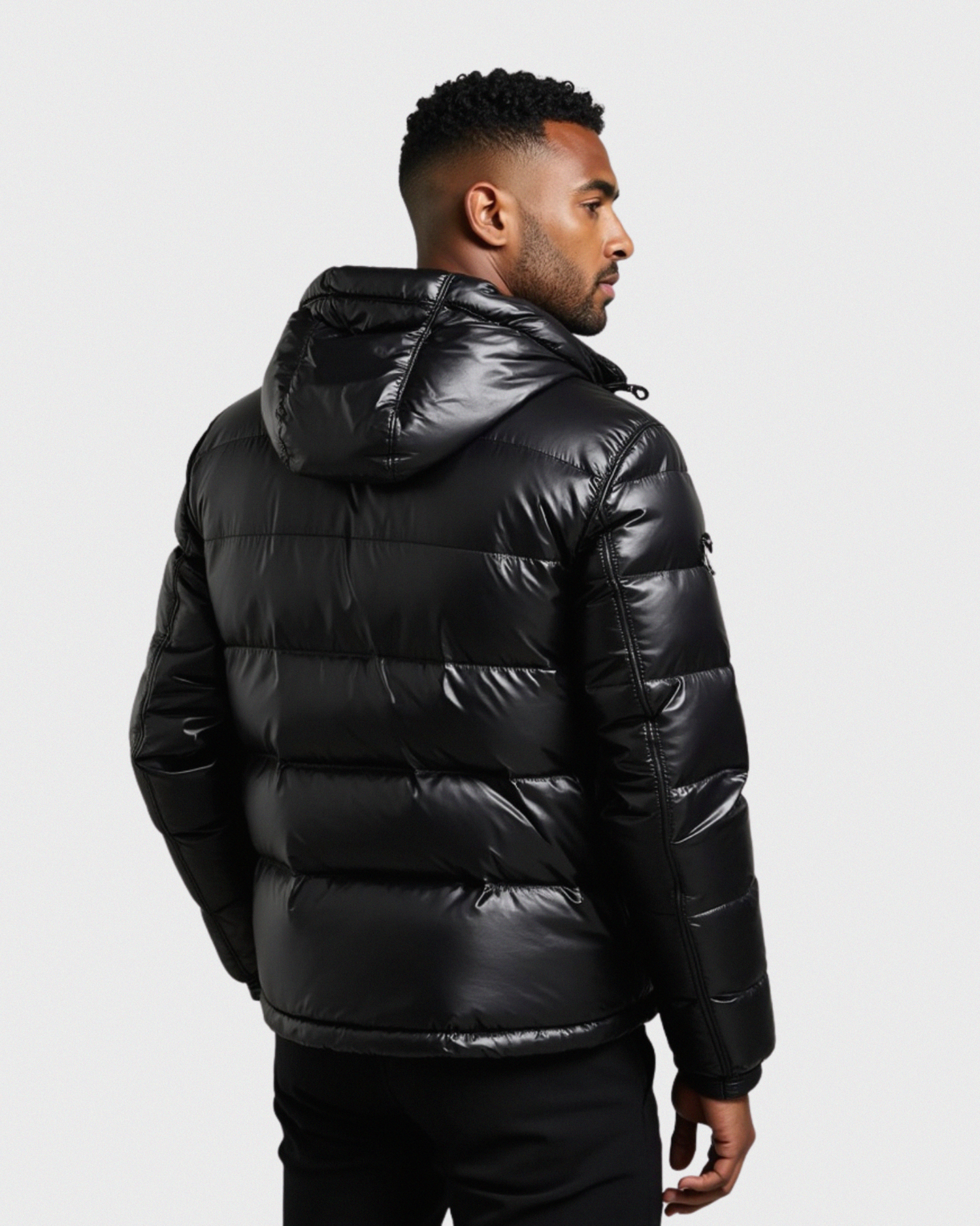 Men’s Puffer Jacket with Structured Hood