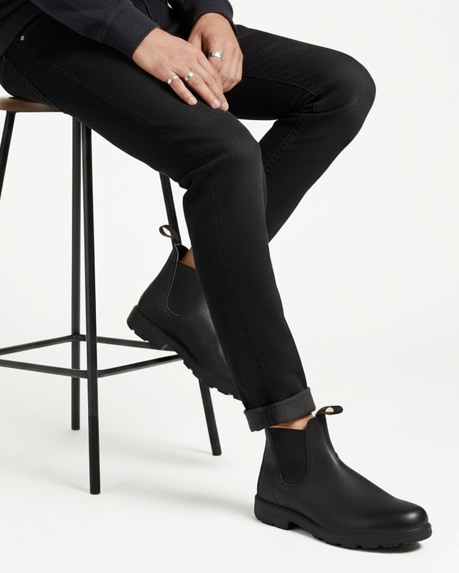Men’s Rugged Sole Chelsea Boots with Elastic Side Panels