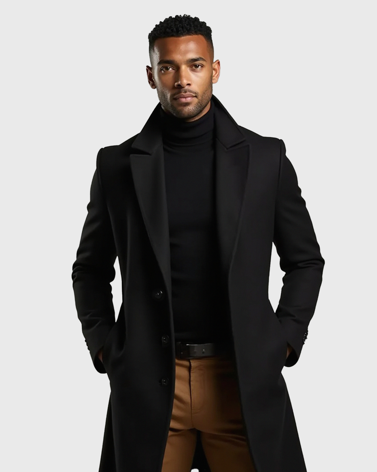 Men’s Tailored Fit Overcoat with Lined Interior