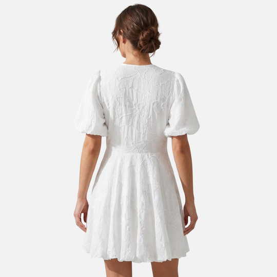 Lightweight Summer Dress with Puff Sleeves for Women